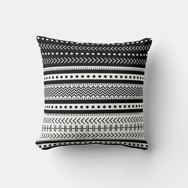 Black and discount white aztec pillows