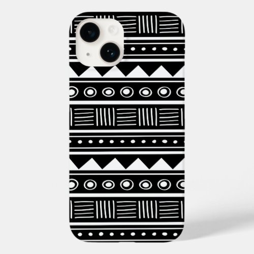 Black and White Aztec Tribal Pattern Case_Mate iPhone 14 Case