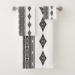 Tribal black and white Hand & Bath Towel by mmartabc