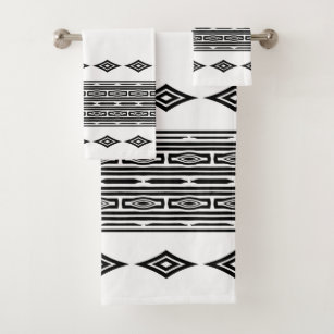 HATESAH Bath Towels Set Soft Highly Absorbent Black White Native American  Tribal Aztec Ethnic Boho Style Towel Set 3 Piece,1 Bath Towel,1 Hand  Towel,1