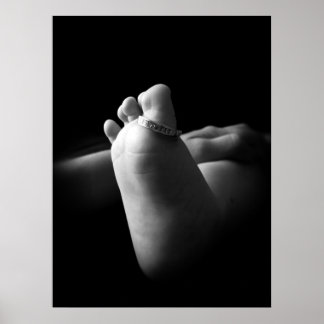 Black and White Baby Foot Poster