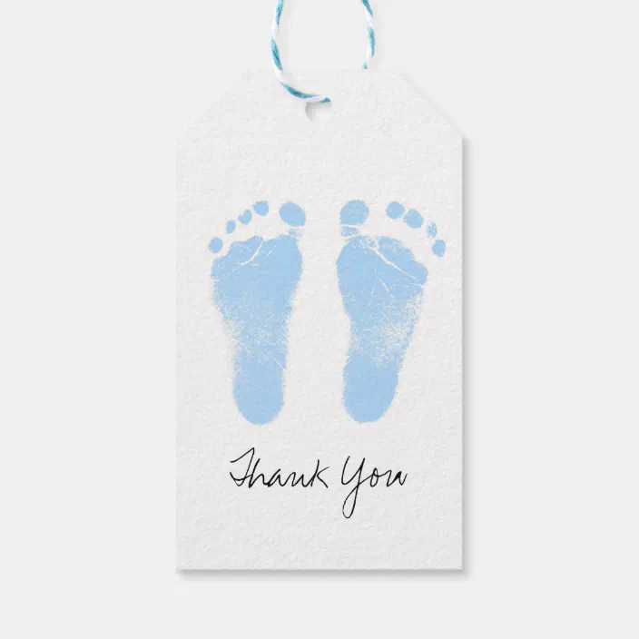 Black And White Baby Footprints Gift Tags Zazzle Com