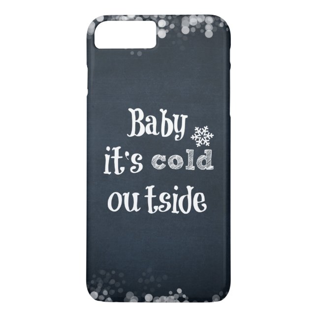 Black and White Baby it's cold Outside Quote Case-Mate iPhone Case (Back)