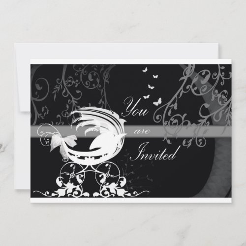 Black and white baby shower 1b invites