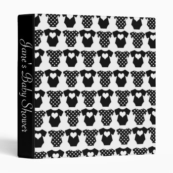 Black And White Baby Shower 3 Ring Binder by BellaMommyDesigns at Zazzle