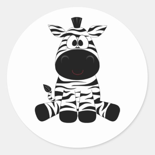 Black and White Baby Zebra fun Classic Round Sticker