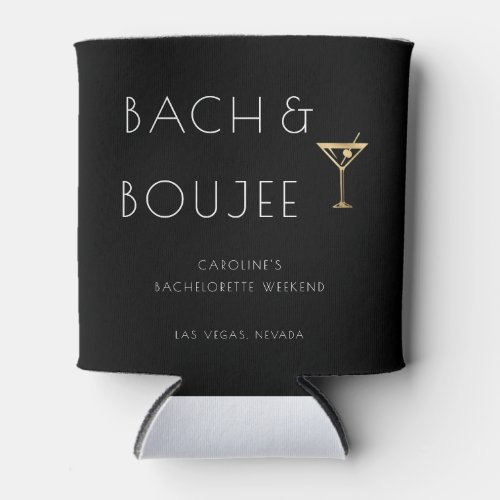 Black and White Bach and Boujee Bachelorette Party Can Cooler