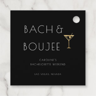 Black and White Bach and Boujee Bachelorette Party Foil Favor Tags