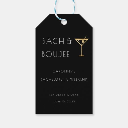 Black and White Bach and Boujee Bachelorette Party Gift Tags