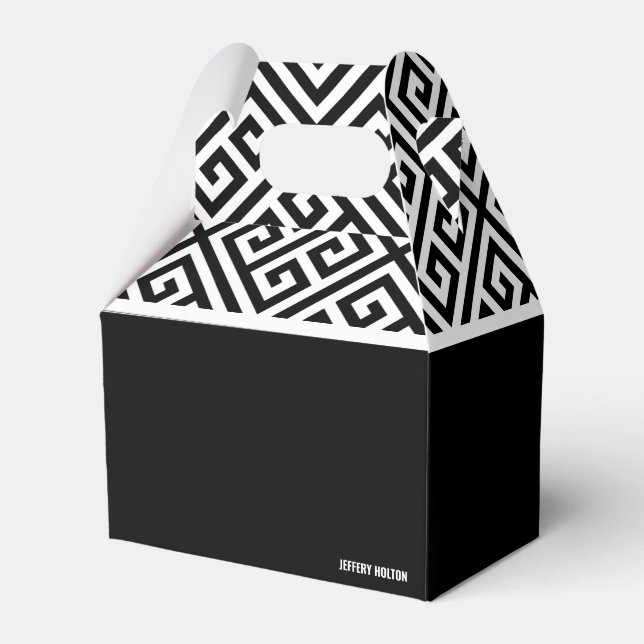 Black and white bachelor party gift favor box (Front Side)