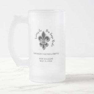 Black and White Bachelorette Party Favors Frosted Glass Beer Mug