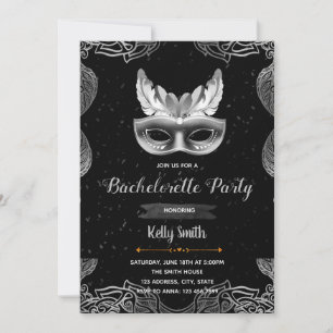 Black and white bachelorette party invitation