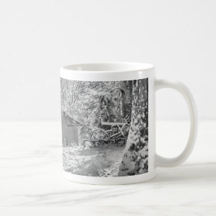 Black and White Backlit Rural Snow Scene Coffee Mug