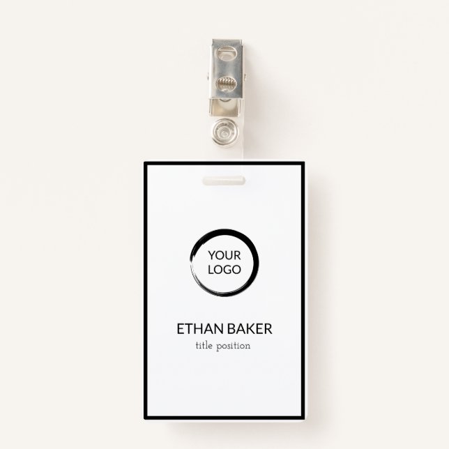 Black And White Badge (Front with Clip)