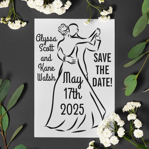 Black_and_White Ballroom Dancers Save_the_Date Postcard