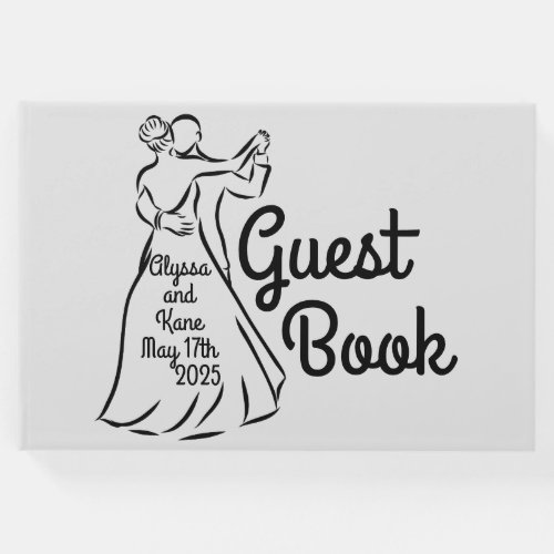 Black_and_White Ballroom Dancers Wedding Guest Book
