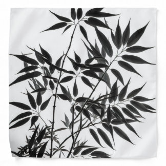 Black and White Bamboo Plant Bandana