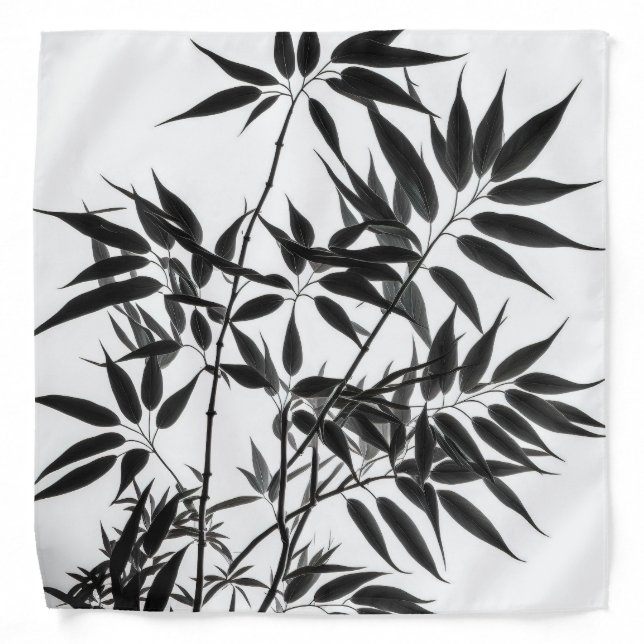 Black and White Bamboo Plant Bandana (Front)