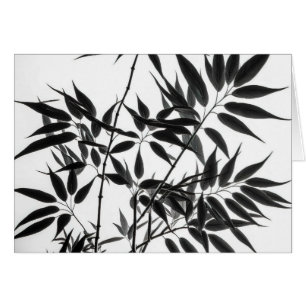 Black and White Bamboo Plant Blank inside