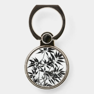 Black and White Bamboo Plant Phone Ring Stand