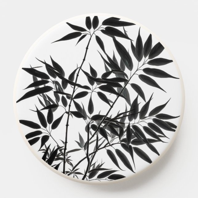Black and White Bamboo Plant PopSocket (Popsocket)