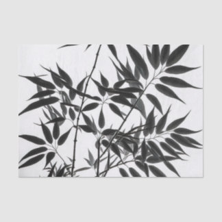 Black and White Bamboo Plant Tissue Paper