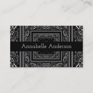Black and White Bandana Personalize Business Card