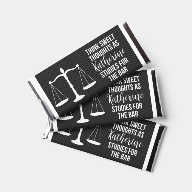 Black and White Bar Exam Law School Candy Wrappers (Front)