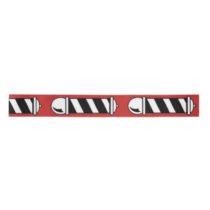 Black and White Barber Pole Satin Ribbon