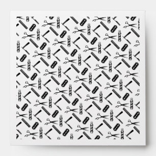 Black and White Barber's Pole Pattern Envelope