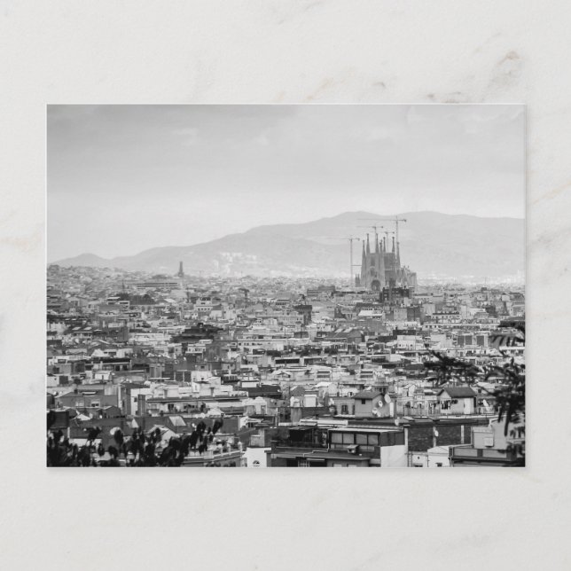 Black and White Barcelona Postcard (Front)