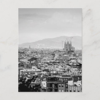 Black and White Barcelona Postcard