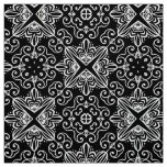 Black and White Baroque Gothic Mosaic Pattern  Fabric