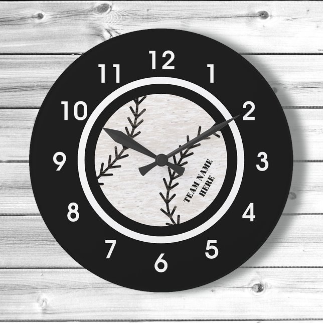Black and White Baseball Acrylic Wall Clock (Creator Uploaded)