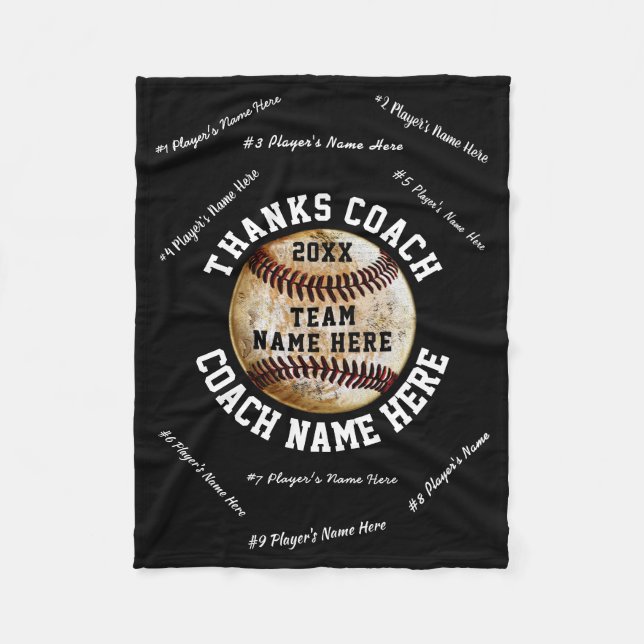 Black and White, Baseball Coach Throw Blanket (Front)