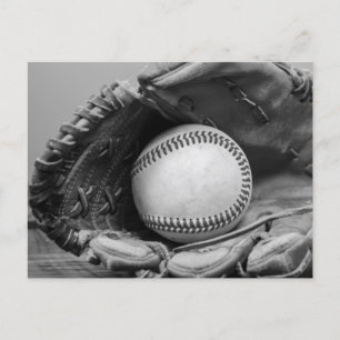 Black and white baseball postcard