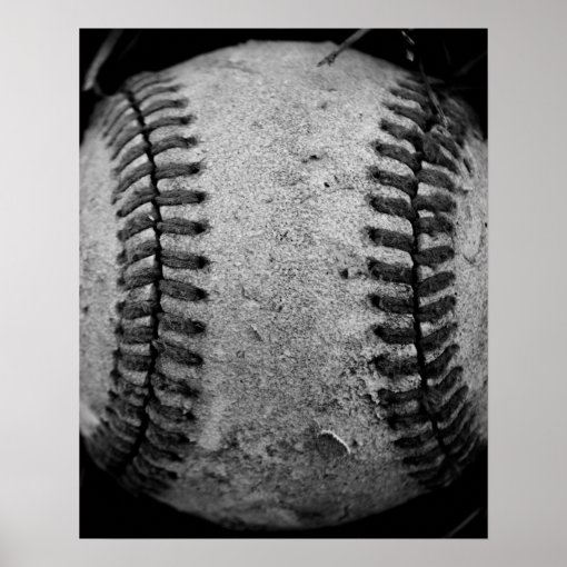 Black and White Baseball Poster | Zazzle