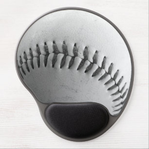 Black and White Baseball Stitches Gel Mouse Pad