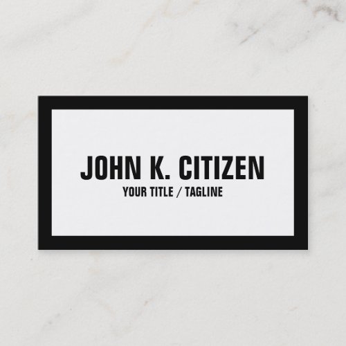 Black And White Basic Bold Business Card