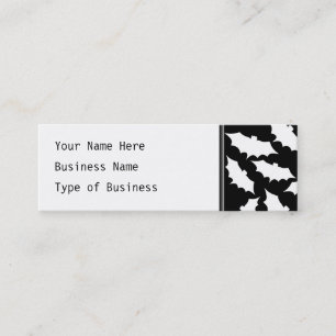 Black and White Bat Pattern. Mini Business Card