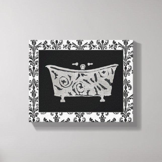 Black and White Bathtub Canvas Print (Front)