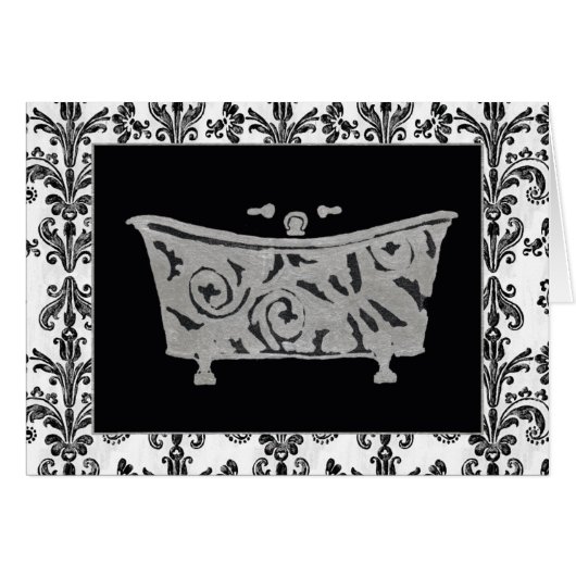 Black and White Bathtub Cards (Front Horizontal)