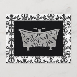Black and White Bathtub Postcard