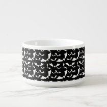 black and white bats halloween pattern bowl