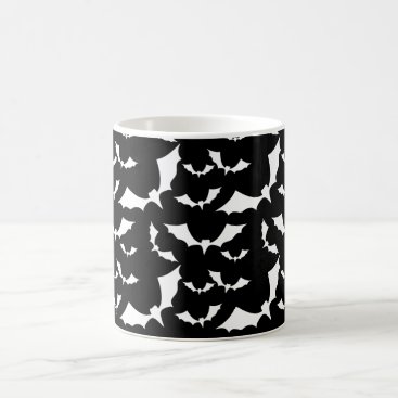 black and white bats halloween pattern coffee mug