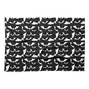 black and white bats halloween pattern kitchen towel
