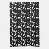 black and white bats halloween pattern kitchen towel (Vertical)