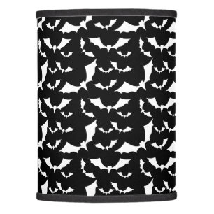 black and white bats halloween pattern lamp shade