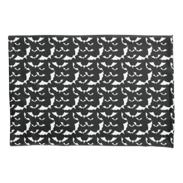 black and white bats halloween pattern pillow case