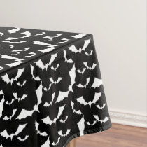 black and white bats halloween pattern tablecloth